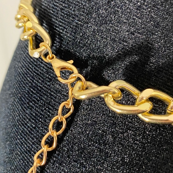 Gold Chain Harness One Arm Chain Necklace Vest Neck Harness Statement Jewelry - Picture 8 of 13